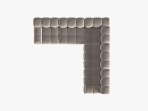 COLTAR MODULAR BELLIS, 5 LOCURI, 282 CM, BEJ 16, TAPITERIE DIN CATIFEA, DESIGN DEOSEBIT - Img 2