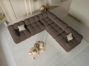 COLTAR MODULAR BELLIS, 5 LOCURI, 282 CM, MARO 40, TAPITERIE DIN CATIFEA 3D, DESIGN DEOSEBIT