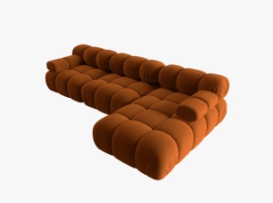 COLTAR MODULAR BELLIS, DREAPTA, 3 LOCURI, 285 CM, SCORTISOARA 56, TAPITERIE DIN CATIFEA, DESIGN DEOSEBIT - Img 5