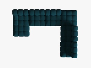 COLTAR MODULAR BELLIS, DREAPTA, 6 LOCURI, 379 CM, BLEUMARIN 87, TAPITERIE DIN CATIFEA 3D, DESIGN DEOSEBIT - Img 6