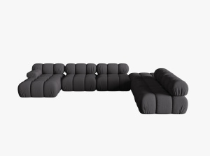 COLTAR MODULAR BELLIS, DREAPTA, 6 LOCURI, 379 CM, ESPRESSO 15, TAPITERIE DIN CATIFEA 3D, DESIGN DEOSEBIT