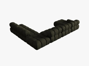 COLTAR MODULAR BELLIS, DREAPTA, 6 LOCURI, 379 CM, VERDE 77, TAPITERIE DIN CATIFEA 3D, DESIGN DEOSEBIT - Img 2
