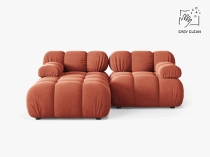 COLTAR MODULAR BELLIS, PE STANGA, CORAI, CU TAPITERIE DIN CATIFEA VENUS, MICADONI
