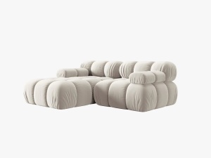 COLTAR MODULAR BELLIS, STANGA, 2 LOCURI, 191 CM, BEJ DESCHIS 21, TAPITERIE DIN CATIFEA, MICADONI - Img 5
