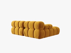 COLTAR MODULAR BELLIS, STANGA, 2 LOCURI, 191 CM, GALBEN 41, TAPITERIE DIN CATIFEA, DESIGN DEOSEBIT - Img 2