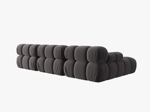 COLTAR MODULAR BELLIS, STANGA, 3 LOCURI, 285 CM, GRI INCHIS 97, TAPITERIE DIN CATIFEA, DESIGN DEOSEBIT - Img 2