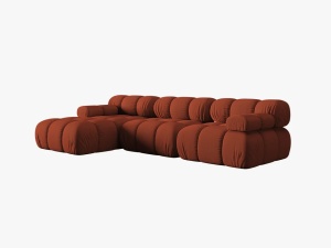 COLTAR MODULAR BELLIS, STANGA, 3 LOCURI, 285 CM, SCORTISOARA 44, TAPITERIE DIN CATIFEA 3D, DESIGN DEOSEBIT - Img 5