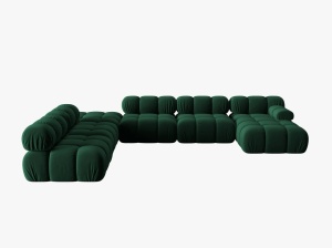 COLTAR MODULAR BELLIS, STANGA, 6 LOCURI, 379 CM, VERDE 38, TAPITERIE DIN CATIFEA, DESIGN DEOSEBIT - Img 5