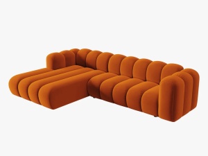COLTAR MODULAR LUPIN, STANGA, 4 LOCURI, 288 CM, SCORTISOARA 14, TAPITERIE DIN CATIFEA, DESIGN DEOSEBIT - Img 2