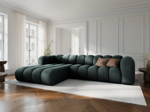 COLTAR MODULAR LUPIN, STANGA, 4 LOCURI, 288 CM, VERDE PETROL 78, TAPITERIE CHENILLE, DESIGN DEOSEBIT