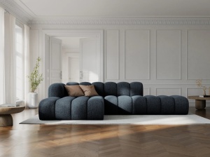 COLTAR MODULAR LUPIN, STANGA, 5 LOCURI, 294 CM, ALBASTRU ROYAL 86, TAPITERIE CHENILLE, DESIGN DEOSEBIT