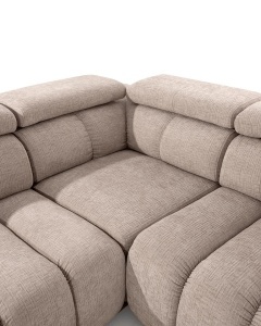 COLTAR MODULAR MARINO BEJ, CONFECTIONAT DIN SPUMA, ARCURI, TEXTIL, STIL MODERN - Img 6