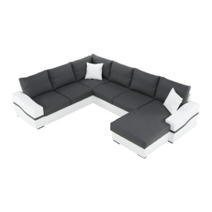 COLTAR OREGON COLT MARE, TIP U, MODEL DREAPTA, ALB/GRI, DIN PIELE ECOLOGICA SI TEXTIL, STIL MODERN, TK - Img 3