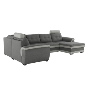 COLTAR RUBA MARE, FORMA U, MODEL DREAPTA, GRI INCHIS/GRI, DIN TEXTIL, EXTENSIBIL, SPATIU DEPOZITARE, STIL MODERN, TK - Img 3