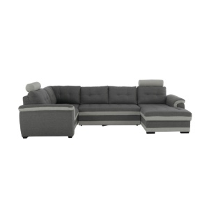 COLTAR RUBA MARE, FORMA U, MODEL DREAPTA, GRI INCHIS/GRI, DIN TEXTIL, EXTENSIBIL, SPATIU DEPOZITARE, STIL MODERN, TK - Img 7