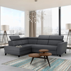 COLTAR SADAH, MODEL STANGA, GRI, DIN TEXTIL, EXTENSIBIL, SPATIU DEPOZITARE, STIL MODERN, TK - Img 1