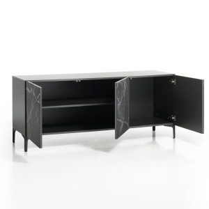COMODA/BUFET 165CM, KIM BLACK, COD 4969, STIL MODERN, REALIZATA DIN METAL SI PANOURI ECO - Img 2