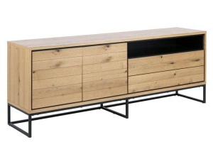 COMODA DIN MDF, FURNIR SI METAL, DALARNA 2, NATUR, STIL INDUSTRIAL, B2
