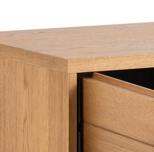 COMODA DIN MDF, FURNIR SI METAL, DALARNA 3, NATUR, STIL INDUSTRIAL, B2 - Img 4