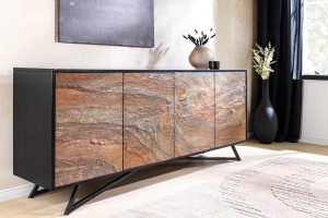 COMODA ELEGANTA, MOUNTAIN SOUL 175CM, LEMN DE SALCAM, MDF, ASPECT DE PIATRA, INVICTA INTERIOR