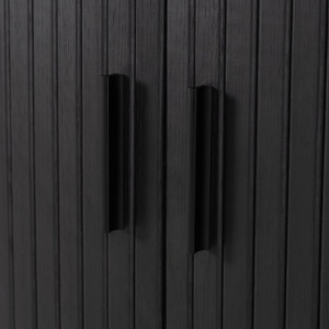 COMODA LIVING 180CM, ARTIM MEBLE, CU 2 USI SI SERTARE, REALIZAT DIN MDF SI METAL, CULOARE NEAGRA, STIL MODERN - Img 7