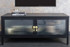 COMODA LIVING, DIN METAL SI STICLA 90CM, DESIGN INDUSTRIAL, ARTIM GROUP SELECTION
