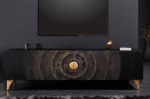 COMODA LIVING, GOLDEN SUNSET 180CM, LEMN DE MANGO, NEGRU/AURIU, ARTIM GROUP