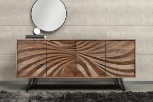 COMODA LIVING, HURRICANE 175CM, LEMN DE SALCAM/METAL, NEGRU/MARO, ARTIM GROUP SELECTION