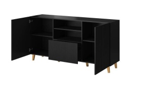 COMODA LIVING, PAFOS-KOM-150-CZ/CZ, 150CM, PLACA LAMINATA, MDF SI PLASTIC, STIL MODERN, CAMA - Img 4