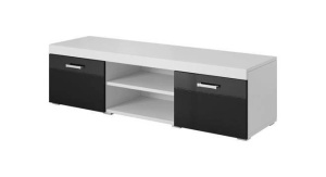 COMODA LIVING RTV SAMBA REG9, ALB-NEGRU,DESIGN MODERN CM