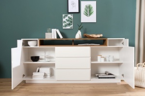 COMODA MODERNA ALB MAT/NATURALA EMPIRE 37531 - Img 3