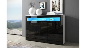 COMODA NEAGRA CU LED SI TELECOMANDA SOFIA - DESIGN MODERN - Img 2