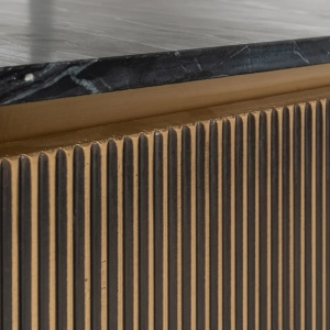 COMODA TV IRONVILLE, 170 CM, 7576, NEGRU/AURIU, DIN MDF, MARMURA SI METAL, RICHMOND INTERIORS - Img 5
