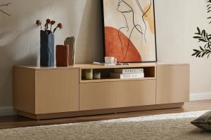 COMODA TV LOFT 160CM, REALIZATA DIN MDF SI FURNIR STEJAR, CULOARE GRI NATUR, ARTIM GROUP SELECTION