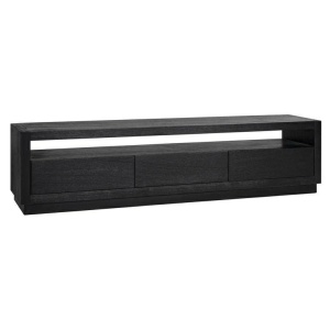 COMODA TV OAKURA, 185 CM, NEAGRA, DIN FURNIR DE STEJAR, RICHMOND INTERIORS
