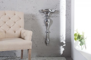 CONSOLA DE PERETE, SCALA 60CM, COD 35730, ARGINTIE, STIL CLASIC BAROC - Img 1