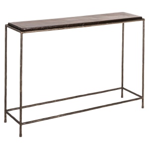 CONSOLA VILLANO 214497, CONFECTIONATA DIN METAL SI STICLA, CULOAREA MARO/BRONZ, STIL MODERN