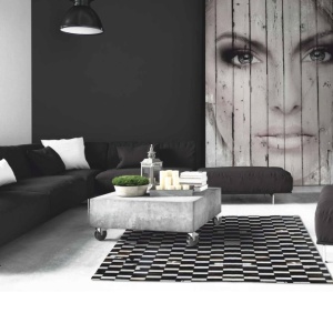 Covor de lux din piele, maro/negru/alb, patchwork, 69x140, PIELE DE VITĂ TIP 6, 0000188849 - Img 7