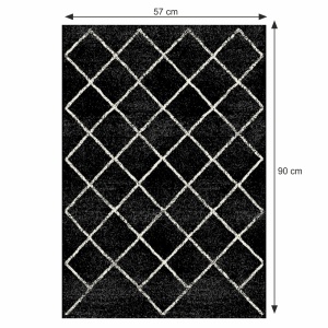 Covor, negru/model, 57x90 cm, MATES TYP 1, 0000268508