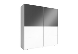 DULAP DORMITOR MIKA MULTI XII 200 ALB/NEGRU DESIGN MODERN PSK