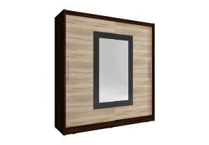 DULAP DORMITOR WIKI II 180 STEJAR SONOMA + CIOCOLATIU DESIGN MODERN PSK