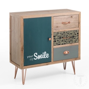 DULAP LIVING 77CM, KIJO-3C, DIN PANOURI DIN LEMN MASIV, DESIGN MODERN