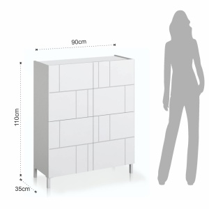 DULAP LIVING 90CM, EDDY RANDOM, COD 5075, STIL MODERN, REALIZATA PANOURI LAMINATE, USI SEMIGRAFIATE - Img 6