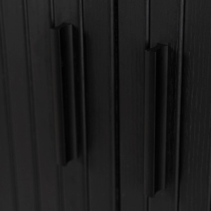 DULAP LIVING, ARTIM MEBLE,100CM, CU 2 USI GLISANTE, REALIZAT DIN MDF SI METAL, CULOARE NEAGRA, STIL MODERN - Img 6