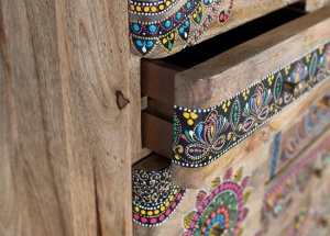 DULAP LIVING, CULOARE MULTICOLOR, DIN LEMN MANGO, GINER Y COLOMER - Img 4