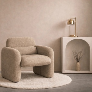 FOTOLIU, ARTIM MEBLE, REALIZAT DIN MATERIAL TEXTIL BEJ SI METAL, STIL MODERN