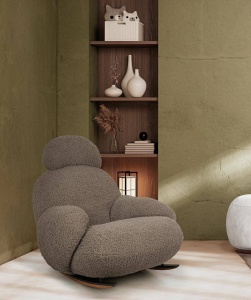 FOTOLIU BALANSOAR PLUSH TEDDY, BEJ INCHIS, DIN TEXTIL PLUSAT, STIL MODERN
