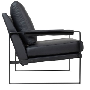FOTOLIU CONFORTABIL CAPITAN, NEGRU, TAPITAT CU PIELE ECOLOGICA, STIL MODERN B2 - Img 2