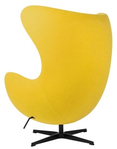 FOTOLIU CONFORTABIL EGG CLASSIC, GALBEN MUSTAR 21/NEGRU, DIN CASMIR SI METAL, STIL MODERN B2 - Img 4