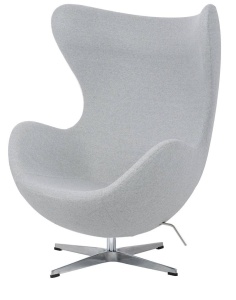 FOTOLIU CONFORTABIL EGG CLASSIC, GRI DESCHIS 17/CROM, DIN CASMIR SI METAL, STIL MODERN B2 - Img 4